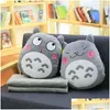 Dolls de pelúcia Totoro travesseiro mtifunction 3 em 1 arremesso de mão quente