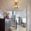 天井照明通路階段のためのモダンな金色のバルコニーガラスダイヤモンドシェードランプホーム屋内装飾照明器具