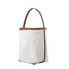 Sacs de soirée Coton Lin Toile Patchwork Sac Femmes Lady Cowhide Sac à main Park Fourre-tout Grande capacité Chic Coréen Seau de haute qualité