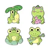 Broszki urocze żaba emalia kreskówka zielone zwierzę dla kobiet plecaki ubrania lapel zabawna odznaka biżuterii prezent 2022 hurtowa
