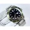 Relógios masculinos clássicos do vintage 2813 Movimento 41mm Men automático Black Green Smooth Lower Steel Antique Impermeável Moda de Moda