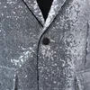 Ternos masculinos Mens camisa de lantejoulas de moda Blaze Men Roupas Silver Blazers vestido casaco