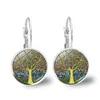 Charm Tree of Life Sier Color Burgingen Fashion France Cabochon Glas voor vrouwen Earhook sieraden Drop levering Dhkgc