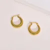 Hoop Earrings Gold Jewelry Hammered In Stainless Steel Women Jewellery