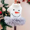 Abbigliamento per cani PETCIRCLE Vestiti Bellissimo pupazzo di neve Abito in garza per cuccioli di taglia piccola e media Tutte le stagioni Abbigliamento per animali Costume Forniture Gonna