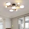 リビングルームの装飾のためのモダンなシャンデリアベッドルーム保育園キッチンダイニングテーブル天井照明透明なガラスボールLEDランプ