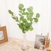 Flores decorativas 3pcs 45 cm de ramo único artificial eucalipto folha em casa galhos de jardim ao ar livre plantas falsas Balcony Bonsai Diy Decoration