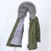 OFTBUY Homens Long Parkas Jaqueta de Inverno À Prova D 'Água Natural Grande Real Raccoon Fox Fur Coat Gola Com Capuz Grosso Quente Streetwear