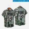 Camisas casuais masculinas 2022 Hawaii Beach Camisa masculina Planta original estilo mural impressão 3D Lappel Botão solteira solta camiseta respirável