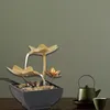 Décorations de jardin Portable Mini Fountain Table Topaine Eau de pompe automatique intégrée Lotus Indoor