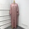 Roupas étnicas xl 2xl cor sólida abaya moda vestido muçulmano mulheres cardigã roupão dubai estilos islâmicos y1200