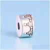 Charms 브랜드 보석 액세서리 CZ 다이아몬드 크라운 비드 클립 Pandora 925 Sterling Sier Bracelet Making Delive DHK0W를위한 원래 상자