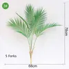 Fleurs décoratives Artificielle Feuille De Palmier Arbre Plantes Tropicales Branche Verte En Plastique Faux Fleur Extérieure Jardin Chambre Bureau Fête De Mariage Décor