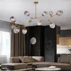 Lampadari LED Lampadario Apparecchio per la casa Lustro moderno per soggiorno Camera da letto Kitchern Black Glod Illuminazione per interni Lampada in vetro