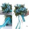 Decoratieve bloemen Handgemaakte kunstmatige bruidsbruidsmeisje bruiloft boeket zijde rozen casamento mariage benodigdheden huisdecoratie