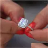 Cluster Rings Charming Lady Promise Ring Sier Color Cubic Zirconia Statement Party Wedding Band For Women Bridal Jewelry Drop Deliver Dhfzw