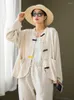 Women's Blouses Aransue 2022 Spring Autumn Women Linen Sand Washing Shirt Coat Improved Fashion Retro Disc Buckle Outwear