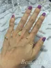 Bangle Zircon Palm Simple Hand With Finger Ring Four Link Double Women Jewlery