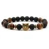 Beaded Men Bead Bracelets Lava Natural Stone Beads Strand Bracelet Braclet Tiger Eye Drop Delivery Jewelry Dhp25