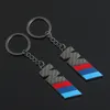 M Tricolor Sports Logo Keychain Car Refit Car Metal Key Ring Chain Link Pendantカーボンファイバーパターン