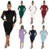 Designer Womens Dresses Slim Sexy 2023 Ny tredimensionell kronblad Gaze Sleeve Pit Strip One-Piece Collar Dress XS-XXL