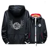 Sweats à capuche pour hommes Tooling Thin Men Jacket Sariel Touhou Project Sweat à capuche cosplay Print Zipper Hooded Noctilucent Fashion Black Casual Summer Coat