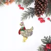 Decorazioni natalizie Ciondolo pollo allegro Gallo colorato Ornamento da appendere Decorazione animale da fattoria per la decorazione dell'albero