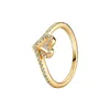 18K Rose Gold Blawling Wishbone Pierścień serca z oryginalnym pudełkiem do Pandora Autentyczna srebrna biżuteria ślubna dla kobiet dziewczyn