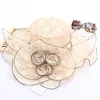 Headpieces 2022 Elegant Wedding Hats For Women Weddings Hat Flower Accessories Chapeau Mariage