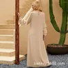 Etnische kleding Wepbel Gold Moslimjurk Vrouwen Multi-laags Lotus Leaf Sleeve lovertjes Abaya Caftan Robe geborduurde islamitische kaftan