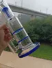 Rak rörblå glas vatten bong vattenpipa med dubbel honungskaka perc dab riggar för rökning