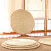 Oreiller naturel Futon Yoga Tatami tapis de méditation japon tressé paille rotin fait à la main rond épaissi genouillère décor à la maison