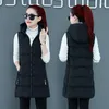 Femmes Gilets Femmes Gilet Automne Hiver Rembourré Plaid Chaud Sans Manches Casual Gilet Veste Taille M-3XL Coton Long Tops À Capuche Zipper Fille