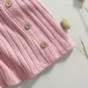 Clothing Sets Lioraitiin 0-24M Infant Baby Girls Casual Princess Dress Solid Square Collar Sleeve Pink/ Beige/ Khaki