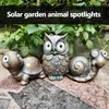 Jardim leve quintal solar animal lâmpada noturna resina automática iluminação ocular decoração de estátua de estátua sem fio caminho destaque