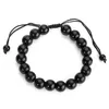 Lien Bracelets 1 Pc Noir Obsidienne Pierre Perles Bracelet Réglable Hommes Femmes Thérapie Cheville Boule Bijoux Saint Valentin Présent