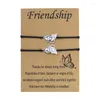 Link Bracelets 2 Pcs Good Friend For Butterfly Woven Couple Card Matching Adjustable Women Men