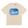 6AMW herrar T -shirt 2023 Nya modem￤rke Rhude American Lone World High Street Short Sleeve Round Neck Cotton Commering Large Tee