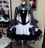 Kısa Lolita Gotik Siyah Kırmızı Gelinlik 2023 Bir Çizgi Ortaçağ Dantel Bolero Ceket Boho Gelin Elbiseler Uzun Kollu Kaya Kostüm Vestido de Noiva Robe De Mariee