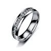 Fashion Men's Ring Acero inoxidable para joyas Titanium Women Rings Crystal Silver Gold Black Color al por mayor