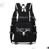 Sacs à dos Death Note USB Sac à dos Sacs d'école Bookbag Hommes Femmes Voyage Ordinateur portable Rucksack Enfants Knapsack Cadeau 220210 Drop Delivery Baby DHDPS