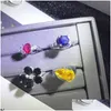 Anello solitario Micro pietre semipreziose intarsiate Anelli in zirconio colorato Placcato in oro reale senza dissolvenza Moda 925 Batch misto Femal Dhick