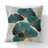 Kudde 45x45 cm tryck Ginkgo l￤mnar kuddar fall polyester kort plysch modern blommorstol s vardagsrum dekor kudde