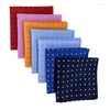 Boogbladen Veektie merk mode polka dots pocket square zakdoek hanky 25 cm extra groot voor mannen suit formeel smoking trucedo trouwfeest rood