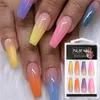 20Pcs Set Punte per unghie finte riutilizzabili Copertura completa Punte per unghie sfumate arcobaleno con disegni Premere su Nails Art Estensione finta300g