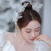 ヘッドピース韓国の花嫁のスマートバタフライヘアピン美しくてカラフルな樹脂ビーズセットチャイニーズスタイルの結婚式のアクセサリー