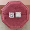 Классические ювелирные серьги-гвоздики из стерлингового серебра 925 пробы Emerlad Cubic Zircon CZ Diamond Gemstones Party Women Wedding Earring For Lover Gift