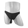 Underpants Ice Silk Men Sexy Briefs Low-waist Male Gay Translucent Opening Panties Underwear Brief Peni Pouch ZJH027S-1