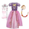 Flickans klänningar Little Girls Rapunzel Dress Kids Summer Princess Costume D Up Children Halloween Christmas Party kläder 210 år 22 DH7CD