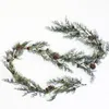 Decorative Flowers Leaves Branches Wedding Party Pine Cones Vine Hanging Wreath Christmas Garland Artificial Red Berries